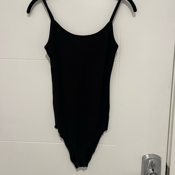 Forever 21 Tops - Forever 21 Black Ribbed Tank Bodysuit